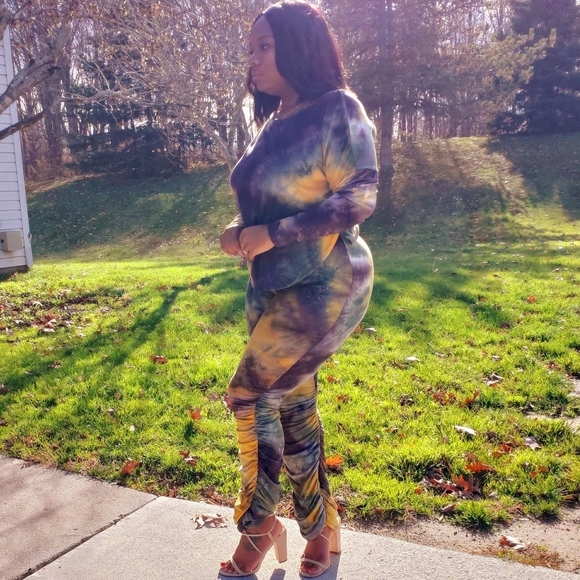 Lonsleeve Stacked Leggings Matching Set - Picture 2 of 3